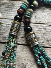 Load image into Gallery viewer, Tommy Rosita Singer T R Sterling Silver Multi Strand Turquoise Bead Necklace 30”