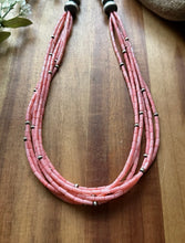 Load image into Gallery viewer, Sterling Silver Multi Strand Pink Coral Pearls Bead Necklace 22 inch Gift
