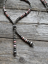 Load image into Gallery viewer, Jacla Sterling Silver Multi Graduated Pink Conch Pearls Bead Necklace 24 inch