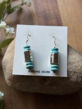 Load image into Gallery viewer, Sterling Silver Blue Turquoise Bead Drop Earrings. 1.75 Inch