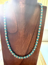 Load image into Gallery viewer, Sterling silver turquoise bead necklace 
18 inch