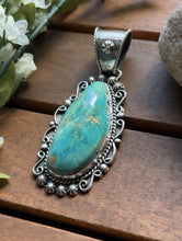 Load image into Gallery viewer, Navajo Native American Sterling Silver Turquoise Pendant. Etta E Gift