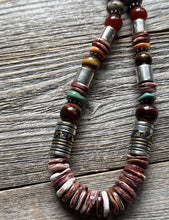 Load image into Gallery viewer, Tommy &amp; Rosita Singer T R Sterling Silver Purple Spiny Oyster Bead Necklace 20