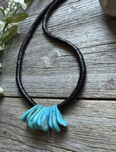 Load image into Gallery viewer, Southwestern 925 Sterling Silver Black Onyx Turquoise Bead Necklace 18 Inch