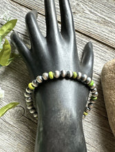 Load image into Gallery viewer, Genuine Green Turquoise 6mm 7 Inch 925 Sterling Silver Pearls Bead Bracelet