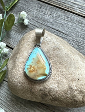 Load image into Gallery viewer, Navajo Sterling Silver Turquoise Pendant. B Lee