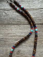 Load image into Gallery viewer, Southwestern Multi Stone Sterling Silver Tigers Eye Bead Necklace 18 inch