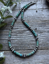 Load image into Gallery viewer, Southwestern Sterling Silver Blue Turquoise W Pearls Bead Necklace 18 inch Gift