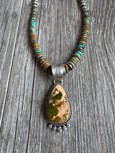 Load image into Gallery viewer, Handmade NavajoTurquoise &amp; Sterling Silver Pendent With Turquoise Necklace
