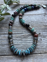 Load image into Gallery viewer, Tommy Rosita Singer T R Sterling Silver Blue Turquoise Bead Necklace 20 Inch