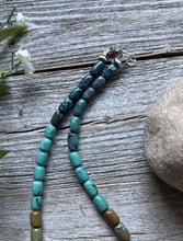 Load image into Gallery viewer, Sterling Silver Blue Green Turquoise Pearls Bead Necklace 18 inch Gift