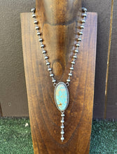 Load image into Gallery viewer, Navajo 925 Sterling Silver Royston Turquoise Pendant Rosary Necklace. 20 Inch KY