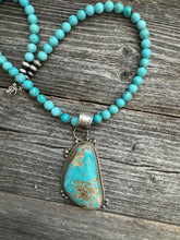 Load image into Gallery viewer, Navajo sterling silver royston turquoise pendant necklace