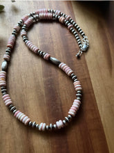 Load image into Gallery viewer, Sterling Silver Pink Conch W Multi Bead Pearls Necklace. 24 inch. Gift