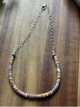 Load image into Gallery viewer, Sterling Silver Multi Stone Color Shell Pearls Chain Bead Necklace. 16 Inch Gift
