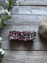 Load image into Gallery viewer, Blue Turquoise Coral Nuggets 7 Inch Stretch Elastic Stretchy Bead Bracelet Gift