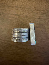 Load image into Gallery viewer, Navajo sterling silver  blk jack turquoise ring adjustable