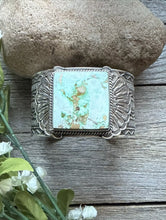 Load image into Gallery viewer, Sunshine Reeves Navajo Native Sterling Silver Green Turquoise Cuff Bracelet Gift