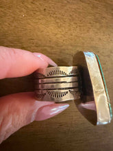 Load image into Gallery viewer, Navajo sterling silver  turquoise royston ring adjustable
