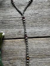 Load image into Gallery viewer, Sterling Silver Purple Spiny Oyster W Pearls Bead Lariat Y Necklace. 26 inch