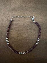 Load image into Gallery viewer, Sterling silver purple spiny oyster anklet 9 to 11 inches
