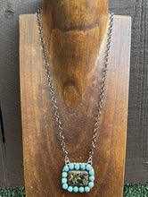 Load image into Gallery viewer, Navajo Sterling Silver Black Jack Turquoise Cluster Chain Lariat Necklace CY