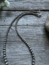 Load image into Gallery viewer, Graduated 925 Sterling Silver Pearls 4mm-8mm Bead Necklace 24 Inch