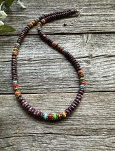 Load image into Gallery viewer, Sterling Silver Multi Stone Purple Spiny Oyster Bead Necklace 18 Inch Gift