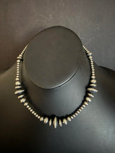 Load image into Gallery viewer, Sterling silver multi graduated bead necklace 16 inch