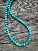 Load image into Gallery viewer, Sterling silver turquoise bead necklace 18 inch