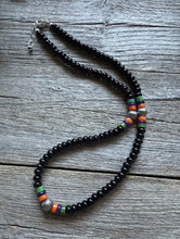 Load image into Gallery viewer, Southwestern 925 Sterling Silver Black Onyx Multi Stone Bead Necklace 18 Inch