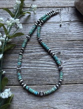 Load image into Gallery viewer, Southwestern Sterling Silver Blue Turquoise W Pearls Bead Necklace 18 inch Gift