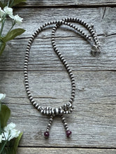 Load image into Gallery viewer, Bow Purple Spiny Sterling Silver 4mm Pearls Bead Necklace. 16 Inch. Gift