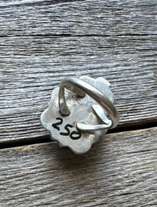 Native American Sterling Silver Turquoise Ring. Size 8.5. S