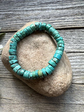 Load image into Gallery viewer, Turquoise Heishi 7 Inch Stretch Bead Bracelet Gift