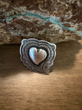 Load image into Gallery viewer, Navajo sterling silver heart ring adjustable
