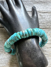 Load image into Gallery viewer, Blue Turquoise Heishi 7 Inch Stretch Bead Bracelet Gift