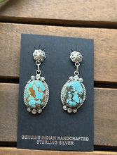 Load image into Gallery viewer, Navajo 925 Sterling Silver Turquoise Earrings KY Southwestern