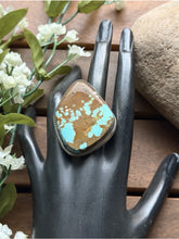 Load image into Gallery viewer, Navajo Native Sterling Silver Number 8 Turquoise Adjustable Ring Leslie Nez Gift