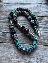 Load image into Gallery viewer, Tommy Rosita Singer T R Sterling Silver Blue Turquoise Bead Necklace 20 Inch