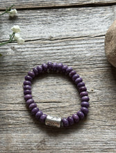 Load image into Gallery viewer, Kokopelli Purple 7 Inch Stretch Stretchy Elastic Bead Bracelet Gift