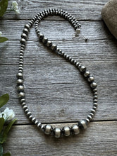 Load image into Gallery viewer, Southwestern 925 Sterling Silver Pearls Bead Necklace. 26 inch