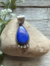 Load image into Gallery viewer, Native American Navajo Sterling Silver Lapis Pendant R Yazzie Gift