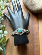 Load image into Gallery viewer, Baby Navajo Sterling Silver Blue Turquoise Cuff Bracelet