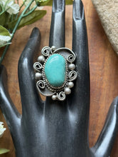 Load image into Gallery viewer, Native American Sterling Silver Turquoise Ring. Size 11.5 LN