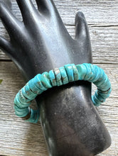 Load image into Gallery viewer, Blue Turquoise Heishi 7 Inch Stretch Bead Bracelet Gift