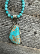Load image into Gallery viewer, Navajo sterling silver royston turquoise pendant necklace
