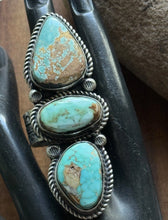 Load image into Gallery viewer, Native American Sterling Silver Royston Turquoise Adjustable Ring. K Yazzie