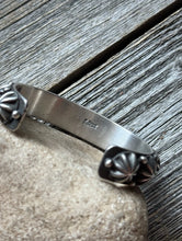Load image into Gallery viewer, Navajo Native American Sterling Silver Star Stacker Cuff Bracelet H Happy Piasso