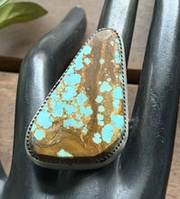 Load image into Gallery viewer, Navajo Native Sterling Silver Number 8 Turquoise Adjustable Ring Leslie Nez Gift